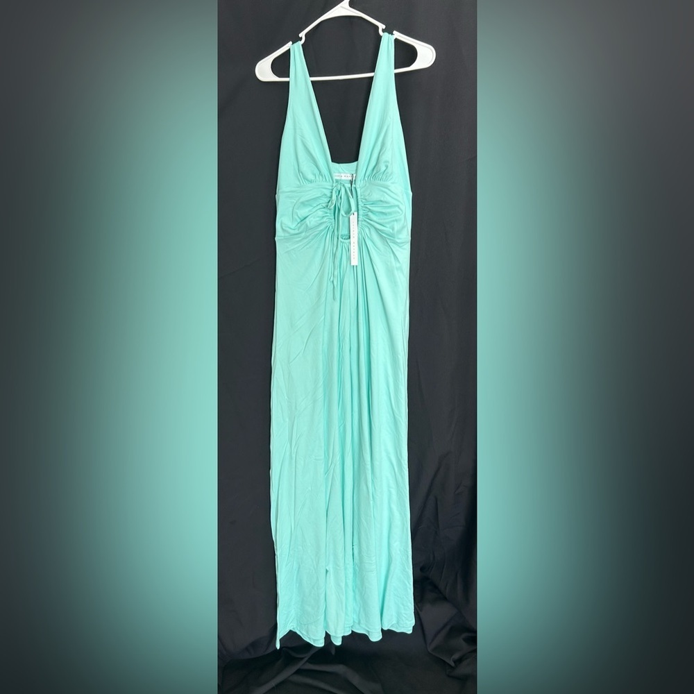 Susana Monaco Nwt Circle Front Maxi Dress In Mint Crme